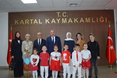 Kaymakamımız Edip ÇAKICI , Anadolu Adalet Sarayı Anaokulu öğretmen ve öğrencilerini misafir etti